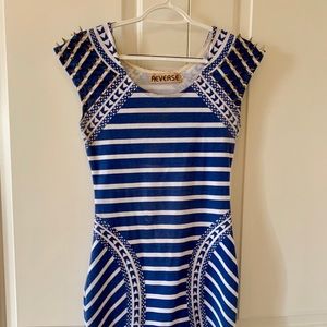 Reverse Spiked Shoulder Body Con Dress